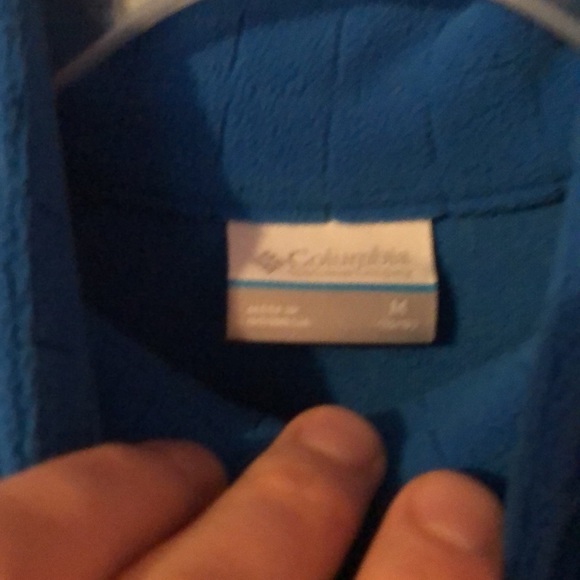 Columbia Dual Blue Shade Quarter Zip Patterned Fleece Pullover Boys Medium 10/12 - Picture 3 of 12